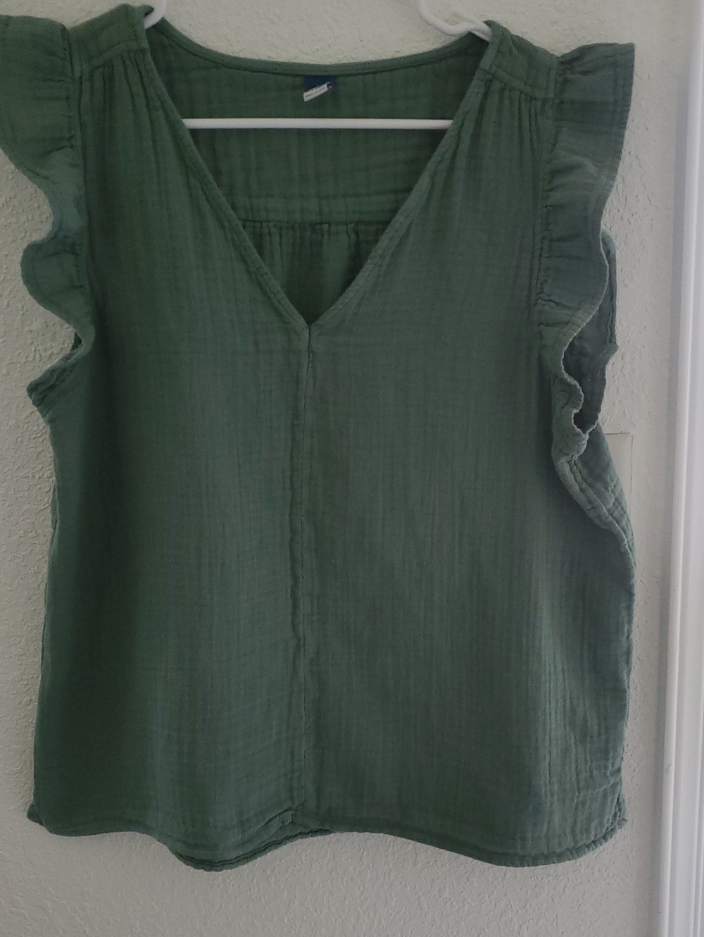 Old Navy Olive Green V-Neck Ruffle Sleeve Camisole